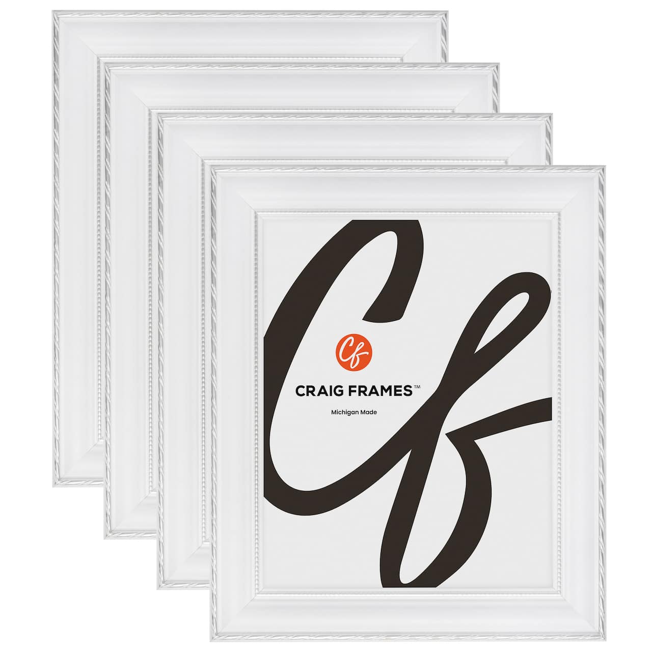 4 Pack Craig Frames Victoria White & Silver Picture Frame